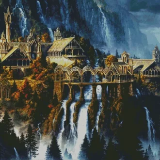 Cross Stitch Set Counted Cross Stitch Set, Cross Stitch Kit 28ct 11ct 14ct 32ct Metallic aida 210 Rivendell Falls 159-105